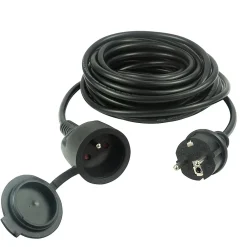 Terre Jardin Rallonge électrique extérieure 10 m IP44 câble robuste avec cache prise