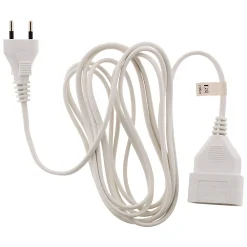 Zenitech Rallonge Électrique-Rallonge 3m - HO3VVH2F 2x0,75mm² 6A - blanc -