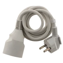 Zenitech Rallonge Électrique-Rallonge 1,90m - HO3VVH2F 2x0,75mm² 6A - blanc -