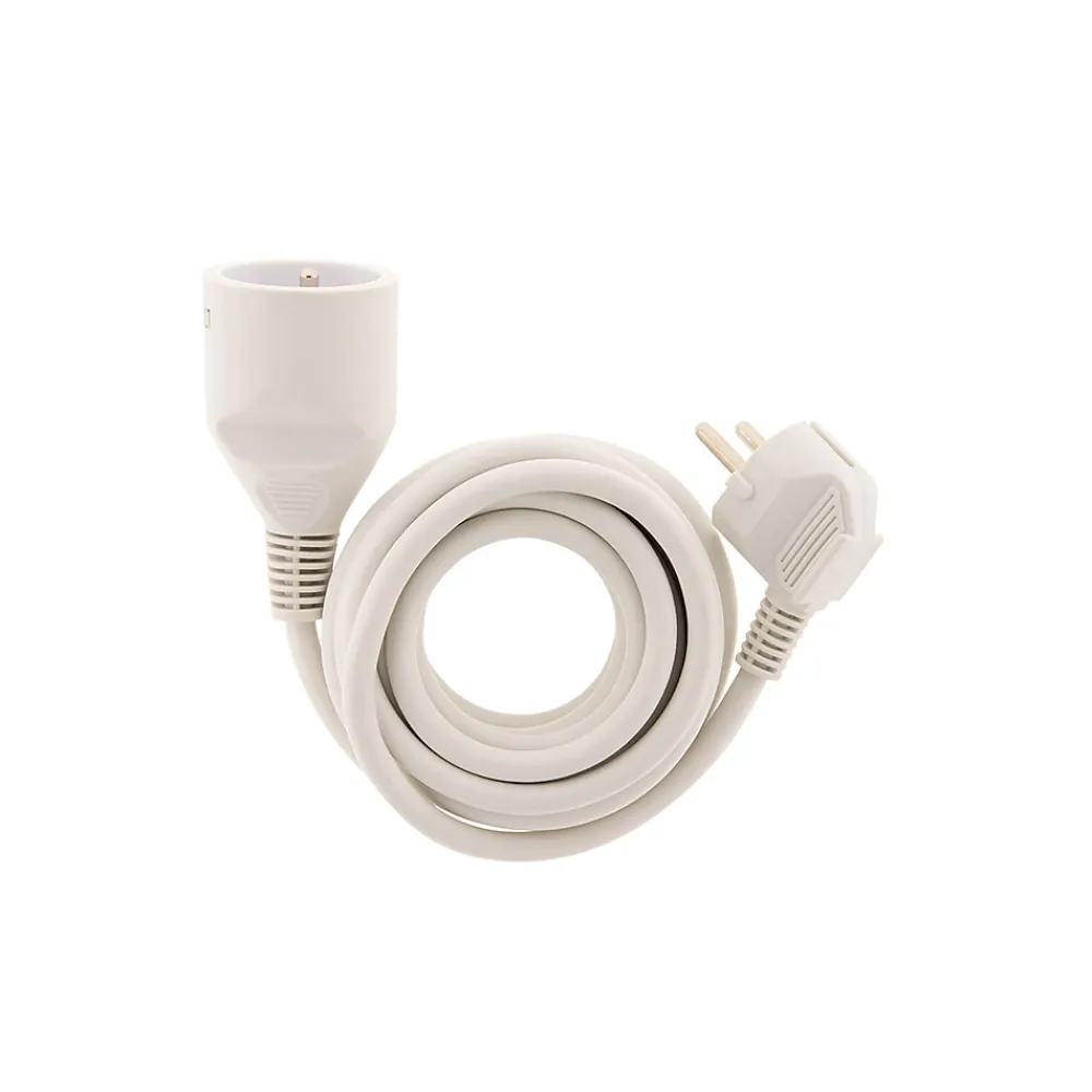 Zenitech Rallonge Électrique-Rallonge 1,90m - HO3VVH2F 2x0,75mm² 6A - blanc -