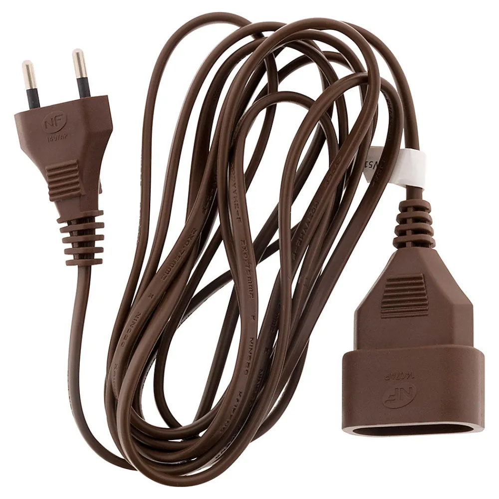 Zenitech Rallonge 5m - HO3VVH2F 2x0,75mm² 6A - marron -