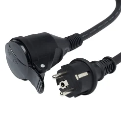 Diall Rallonge Électrique|Rallonge Électrique Et Enrouleur De Jardin-Rallonge noire H05VVF 3G1 5mm² 10m avec clapet