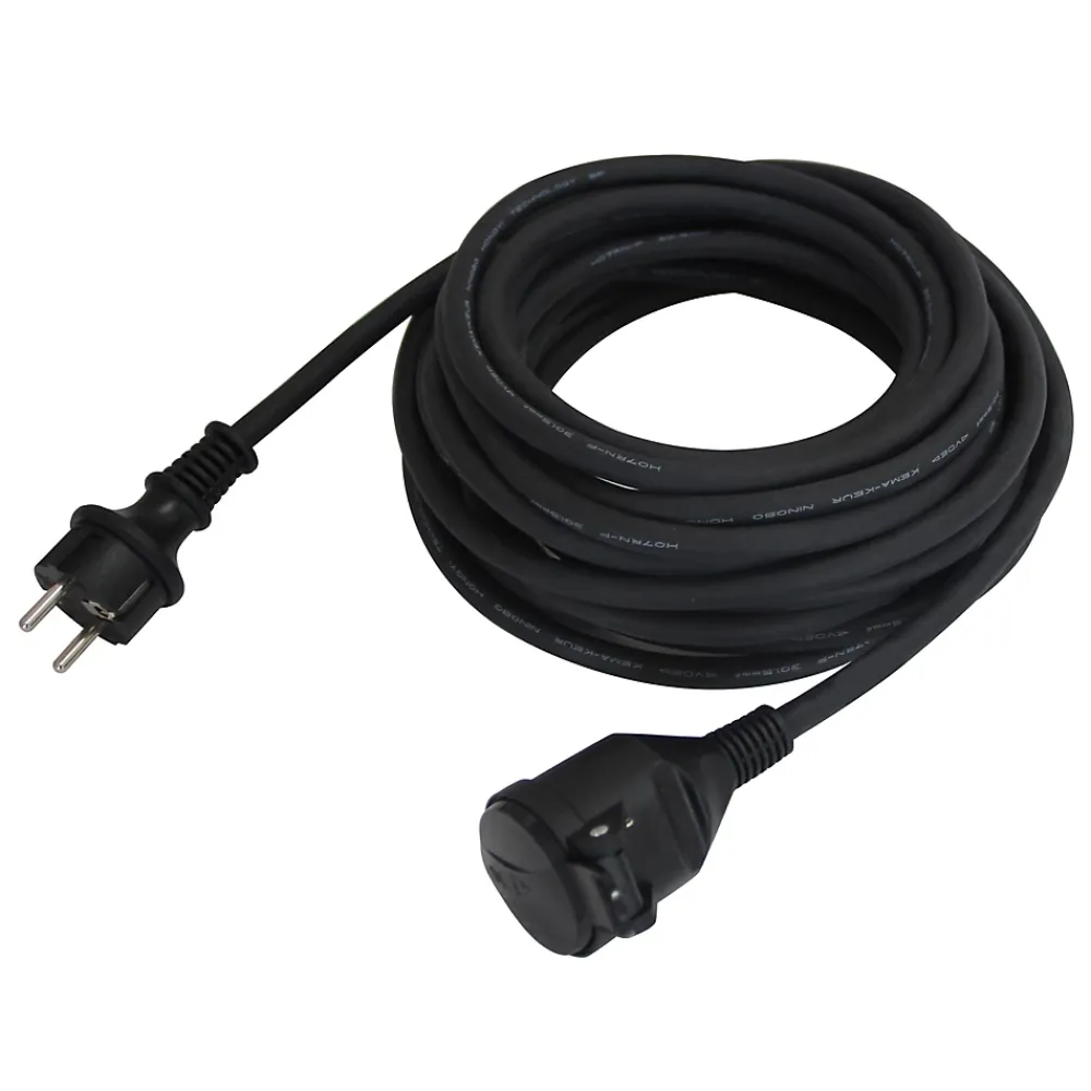 Diall Rallonge Électrique|Rallonge Électrique Et Enrouleur De Jardin-Rallonge noire H05VVF 3G1 5mm² 10m avec clapet