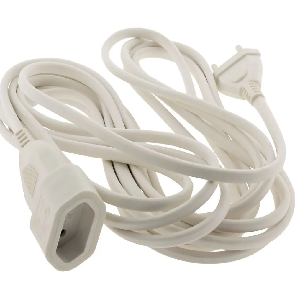 Zenitech Rallonge Électrique-Rallonge Schuko HO5VV-F 3G1,5mm² 5m - blanc -