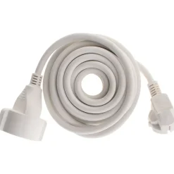Zenitech Rallonge Électrique-Rallonge Schuko HO5VV-F 3G1,5mm² 5m - blanc -