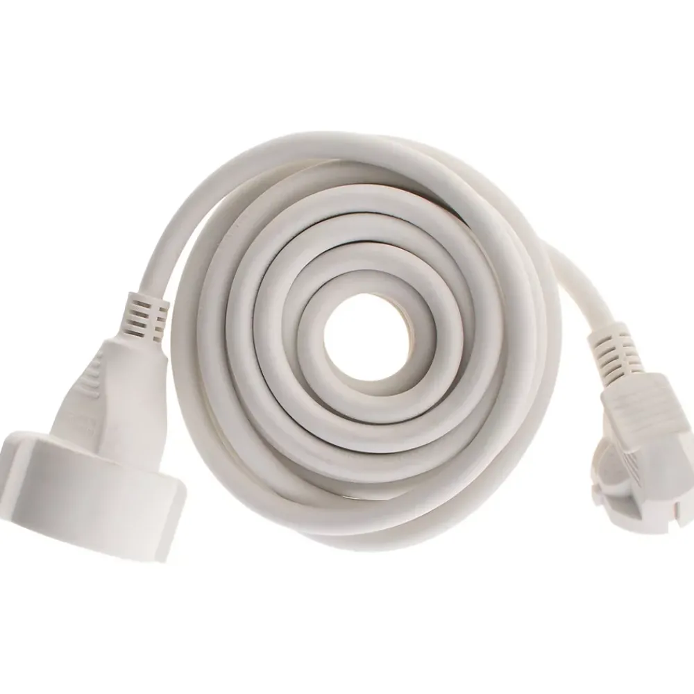 Zenitech Rallonge Électrique-Rallonge Schuko HO5VV-F 3G1,5mm² 5m - blanc -