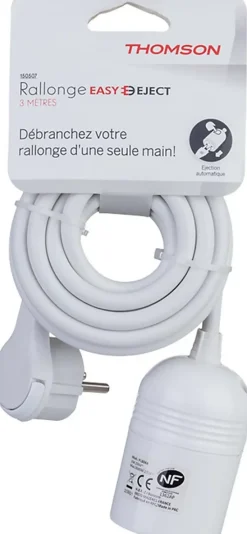 Thomson Rallonge Électrique-Rallonge secteur Easyject longueur 3 m câble H05VV-F 3G1,5mm² 3680W pour 230V maxi