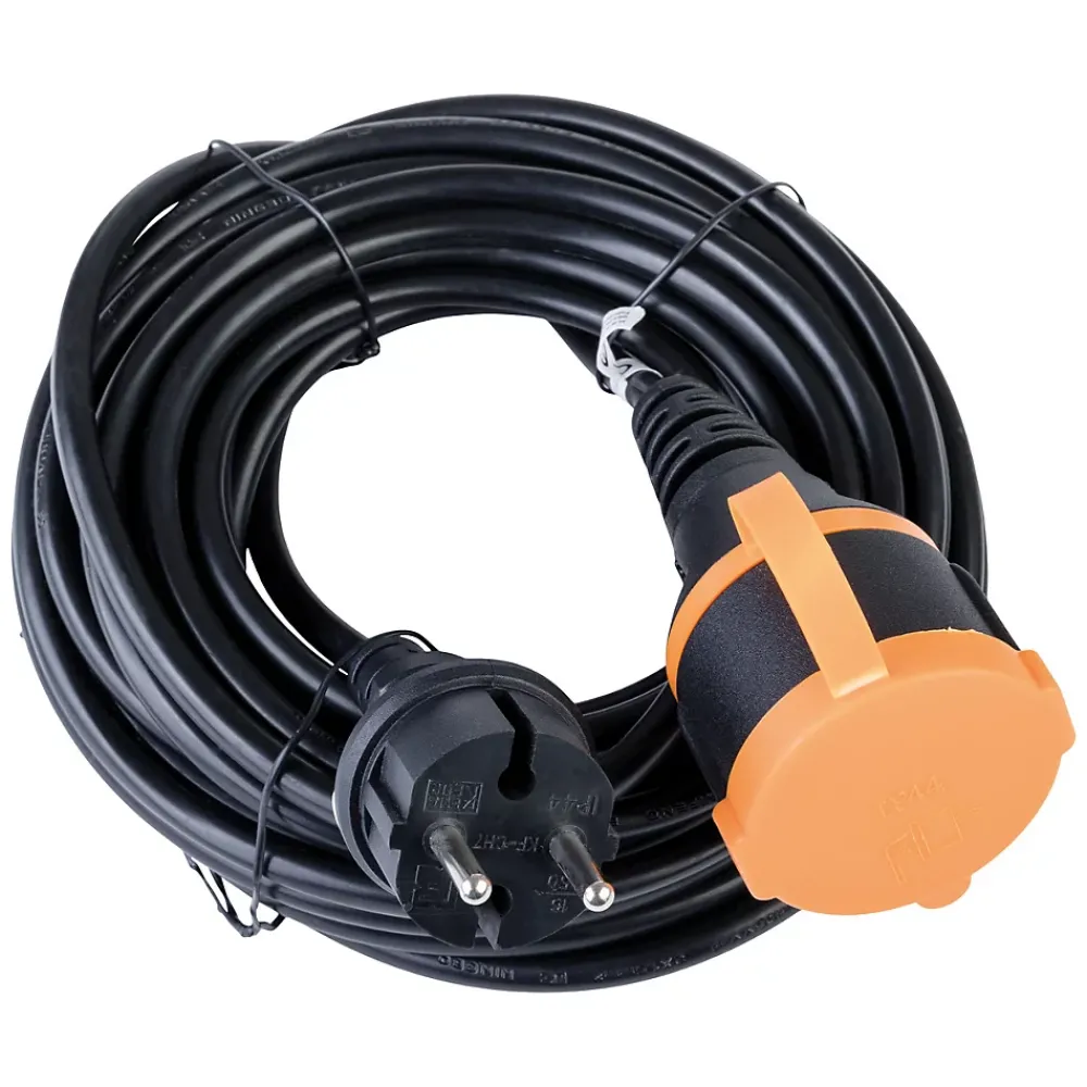 Zenitech Rallonge Électrique-Rallonge étanche 25m clip de fixation orange