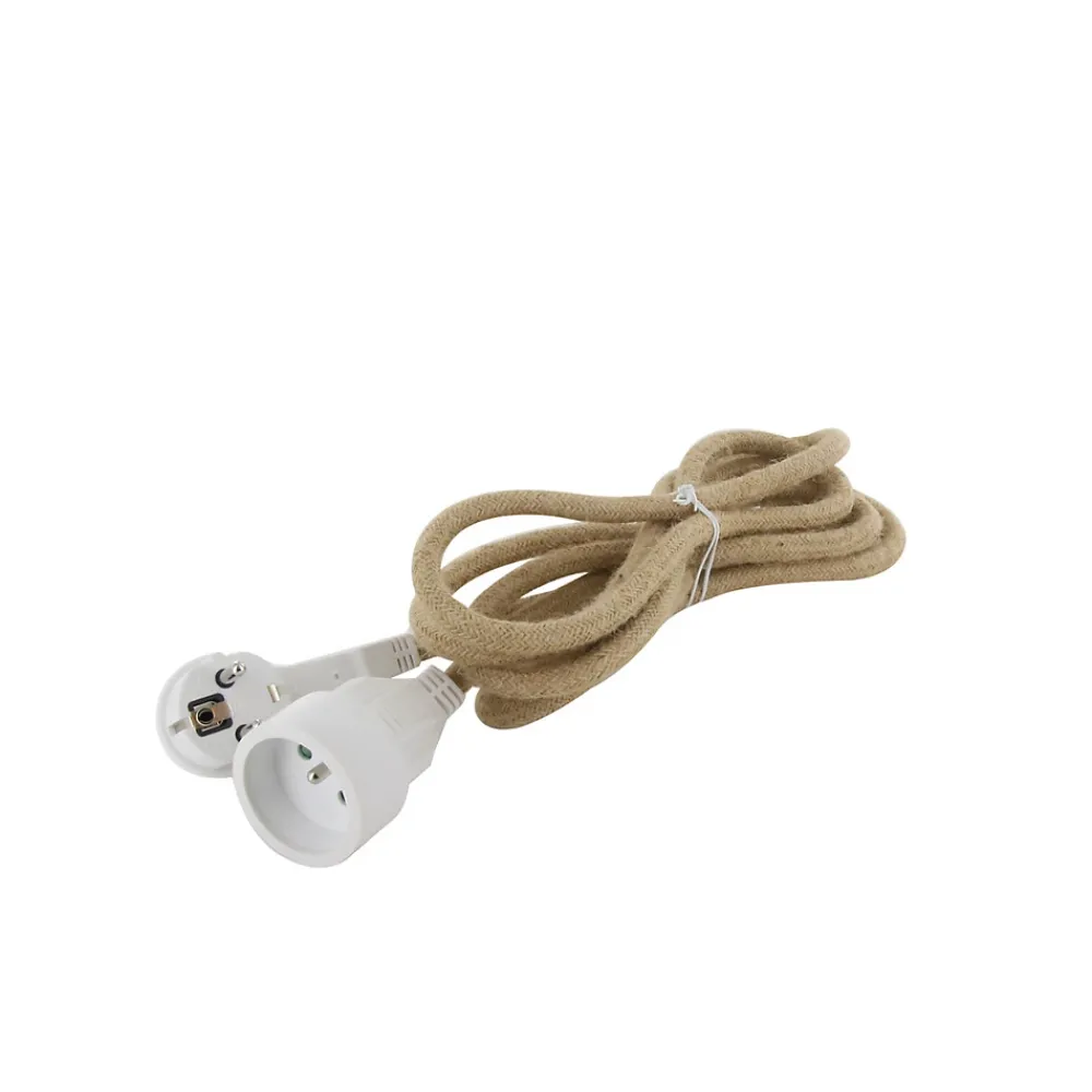 Chacon Rallonge textile lin fiche plate - 3m -