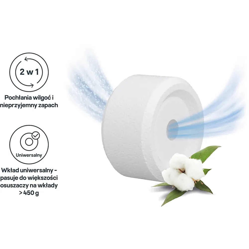 GoodHome Absorbeur D'Humidité-Recharge pour absorbeur d'humidité 2 galets coton 20m² 450g