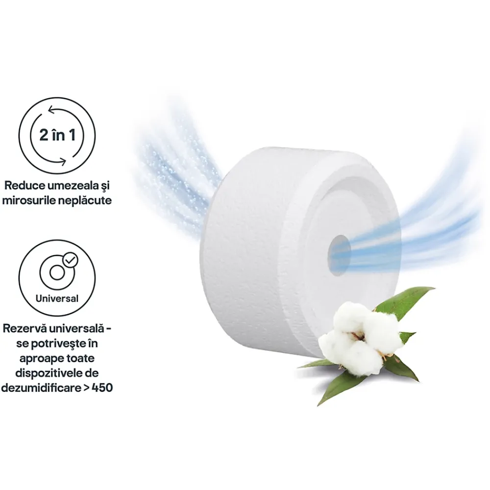 GoodHome Absorbeur D'Humidité-Recharge pour absorbeur d'humidité 2 galets coton 20m² 450g