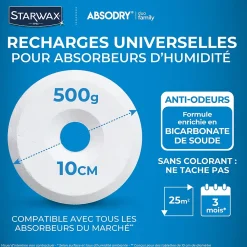 Starwax recharges de 500g universelles pour absorbeur d'humidité