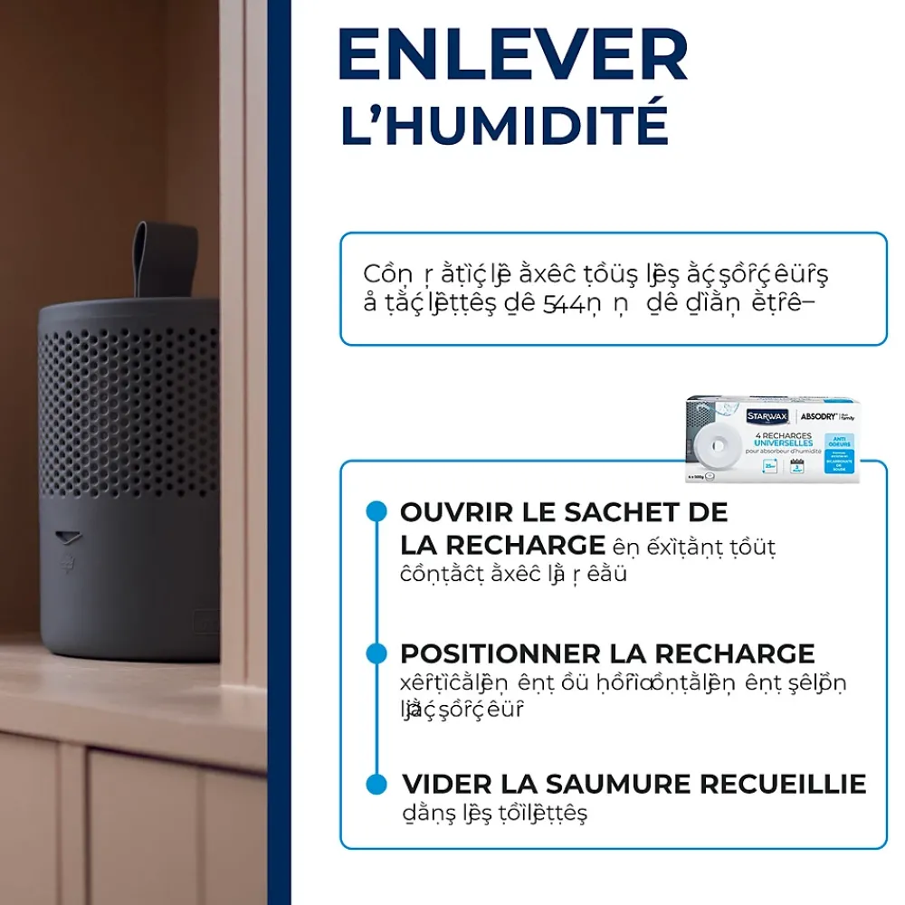 Starwax recharges de 500g universelles pour absorbeur d'humidité
