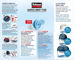 Rubson Absorbeur D'Humidité-2 recharges pour absorbeur d'humidité Aero 360°