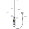 Ml-Design Accessoire Pour Chauffe-Eau-Resistance electrique chrome 600W thermostat avec écran LED mode minuterie