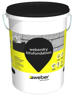 Weber Saint-Gobain Etanchéité Des Fondations-Revêtement d'imperméabilisation des fondations et collage d’isolants 25 kg prêt à l'emploi, Weberdry Bitufondation