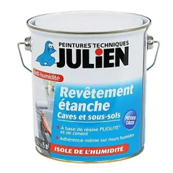 Julien Revêtement étanche à base de résine pliolite pour caves et sous sols mat blanc mat 2,5L