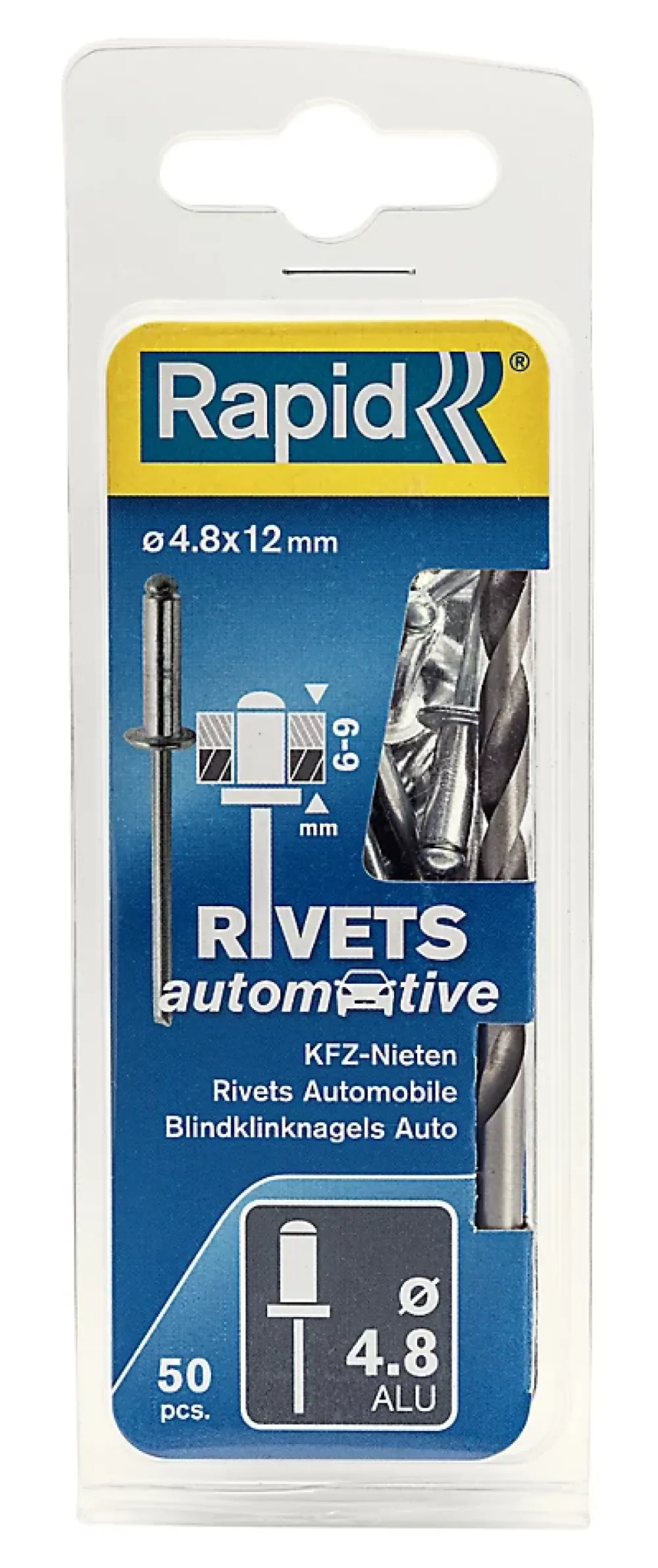 Rapid Rivets "Automobile" Ø4.8x12mm , 50 pièces