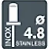 Rapid Rivets inoxydables Ø4.8x25mm Acier inoxydable et acier