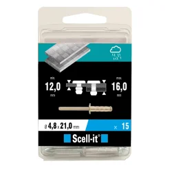 Scell-It Rivet ø4.8 x 21 mm tête plate charge max 300kg, 15 pièces