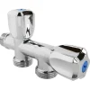 Somatherm for you Robinet à clapet à double sorties pour l'alimentation de 2 machines à laver, Entrée Mâle 1/2" - Double sortie Mâle 3/4"