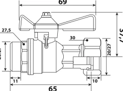 Somatherm for you Robinet compteur mâle 3/4 écrou libre 3/4