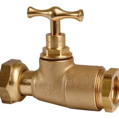 Huot Robinet d'arrêt après compteur d'eau avec tête potence - - pour tube PE semi-rigide - Femelle