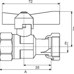 Sferaco Compteur D'Eau-Robinet d'arrêt à boisseau sphérique - F 1/2' - F 3/4' - Avant et après compteur d'eau - Ravani