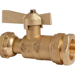 Comisa Robinet d'arrêt à boisseau sphérique - F 1' - Diamètre 32 mm - Avant et après compteur d'eau - Pour tube PE - Ravani