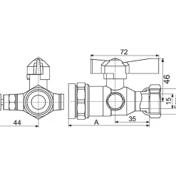 Comisa Robinet d'arrêt à boisseau sphérique avec purge - Ravani - F 3/4' - Diamètre 32 mm - Après compteur - Pour tube PE