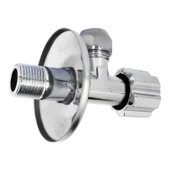 Somatherm for you Alimentation Pour Machine À Laver-Robinet d'arrêt équerre sous-lavabo long, Mâle 12/17 - Tube cuivre Ø10 mm