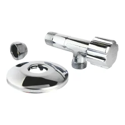 Schell Robinet d'arrêt équerre sous-lavabo long, Mâle 12/17 - Tube cuivre Ø10 mm