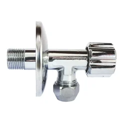 Schell Robinet d'arrêt équerre sous-lavabo long, Mâle 12/17 - Tube cuivre Ø10 mm