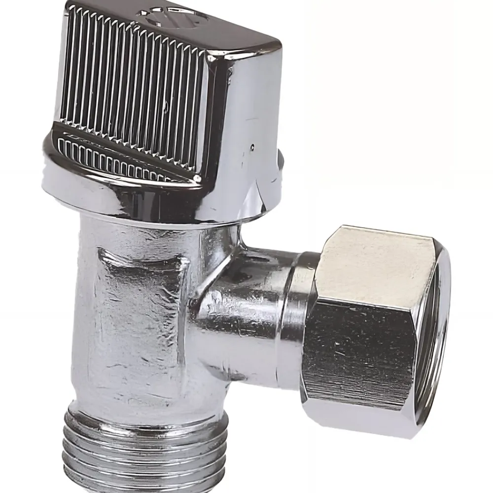 Raccords Dumont Robinet de chasse d'eau équerre standard 3/8" pour WC chasse d'eau equerre 1/4 de tour de 3/8" (12x17) chrome