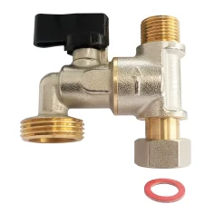 Somatherm for you Robinet de piquage pour machine à laver - Entrée écrou tournant et sortie mâle 12/17 (3/8") - Repiquage mâle 20/27 (3/4")