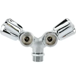 Garis Robinet double de machine à laver laiton chromé - - B01-RMLDB