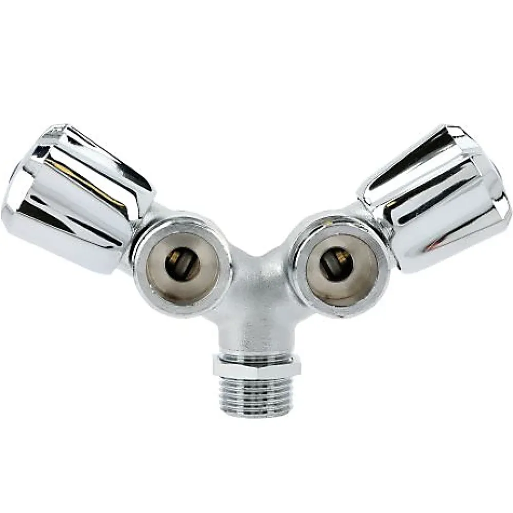Garis Robinet double de machine à laver laiton chromé - - B01-RMLDB