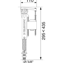 Wirquin Flotteur Chasse D'Eau-Robinet flotteur bas télescopique laiton Jollyfill 3/8