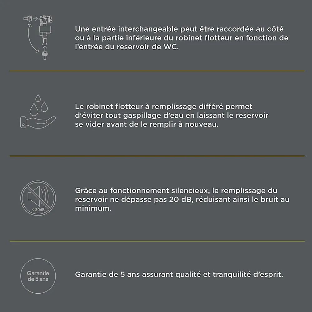 Flomasta Flotteur Chasse D'Eau-Robinet flotteur latéral bas