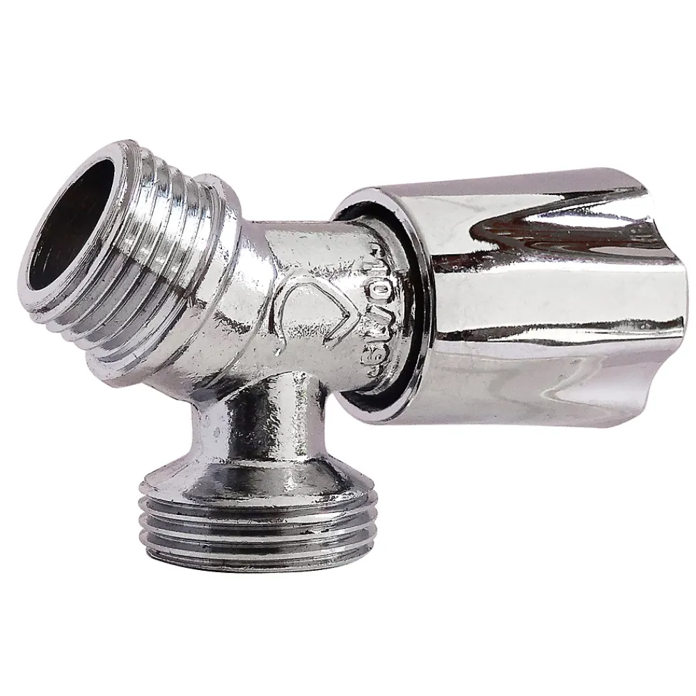 Somatherm for you Alimentation Pour Machine À Laver-Robinet à sortie de bec inclinée pour raccord machine à laver / installation réseau d'eau, Entrée Mâle 1/2" - Sortie Mâle 3/4"