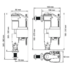 Dubourgel Robinet universel SX télescopique - Raccord diam : 3/8"