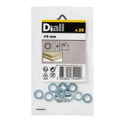Diall Rondelle-Rondelles cuvettes en acier au carbone ø 5mm - 25 pièces