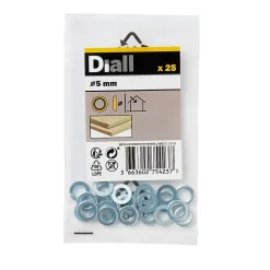 Diall Rondelle-Rondelles cuvettes en laiton ø 5mm - 25 pièces