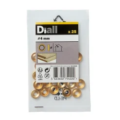 Diall Rondelle-Rondelles cuvettes en laiton ø 4mm - 25 pièces