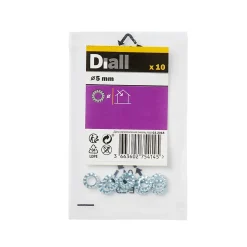 Diall Rondelle-Rondelles dentelée en acier au carbone ø 5mm - 10 pièces