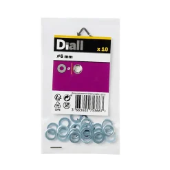 Diall Rondelle-Rondelles plates de taille moyenne en acier inoxydable A2 ø 6mm - 10 pièces