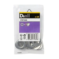 Diall Rondelle-Rondelles plates de taille moyenne en acier inoxydable A2 ø 12mm - 10 pièces