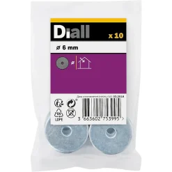 Diall Rondelle-Rondelles plates larges de réparation en acier au carbone ø 6mm - 10 pièces