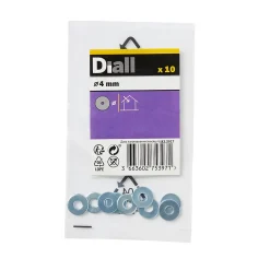 Diall Rondelles plates larges de réparation en acier au carbone ø 4mm - 10 pièces