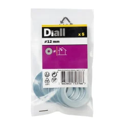 Diall Rondelle-Rondelles plates larges en acier au carbone ø 12mm - 5 pièces